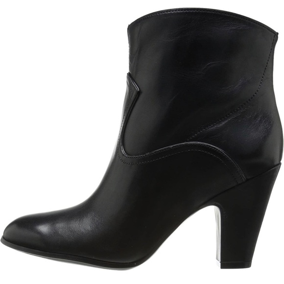 NEW Nine West Quarrel Western Cowboy Black Leather Heeled Ankle Boot - Picture 6 of 8